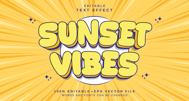 Effet de style de texte modifiable Thème de style de textes Sunset Vibes