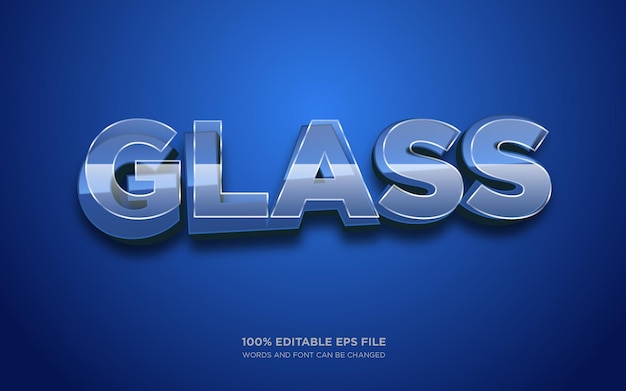 Effet De Style De Texte Modifiable En Verre 3d