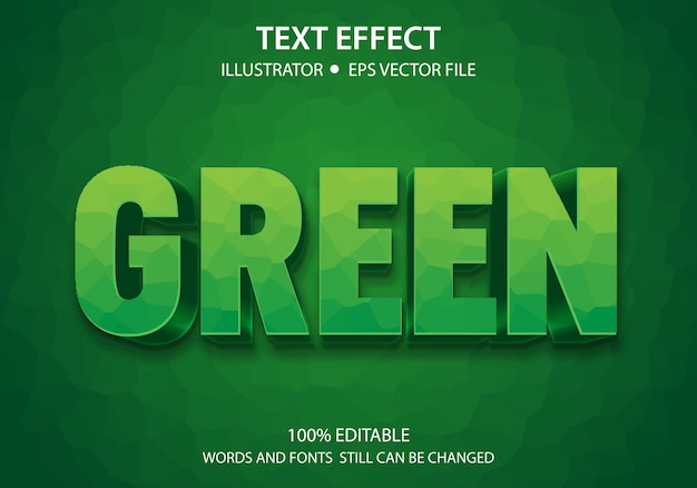 Effet De Style De Texte Modifiable Vert Gras Premium