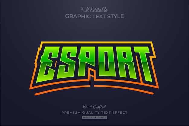 Effet de style de texte modifiable vert jaune Esport Premium