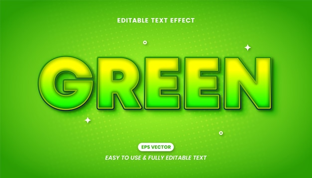 Effet de style de texte modifiable vert