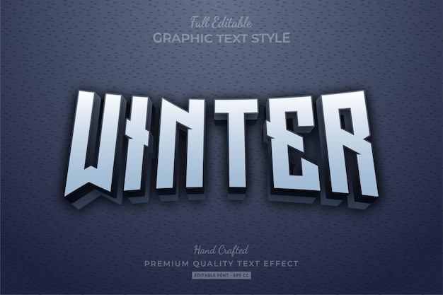 Effet De Style De Texte Premium Modifiable Winter Clean