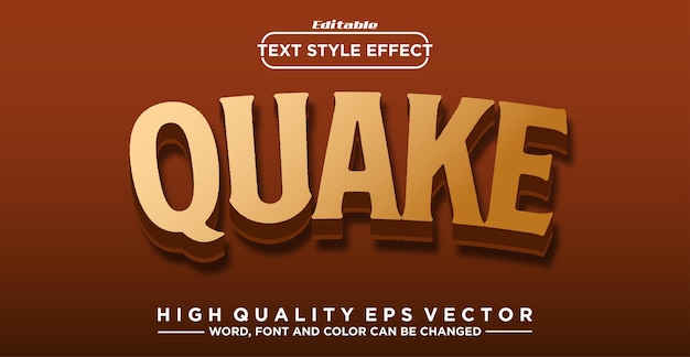 Effet De Style De Texte Quake Modifiable