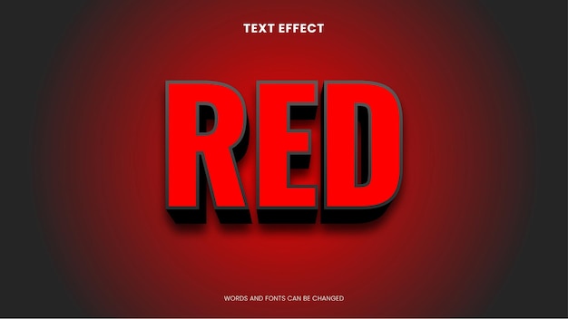Vecteur effet de style de texte rouge