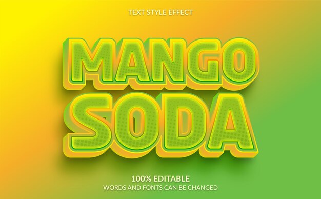 Effet de style de texte de soda à la mangue