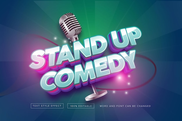 Vecteur effet de style de texte stand up comedy modifiable