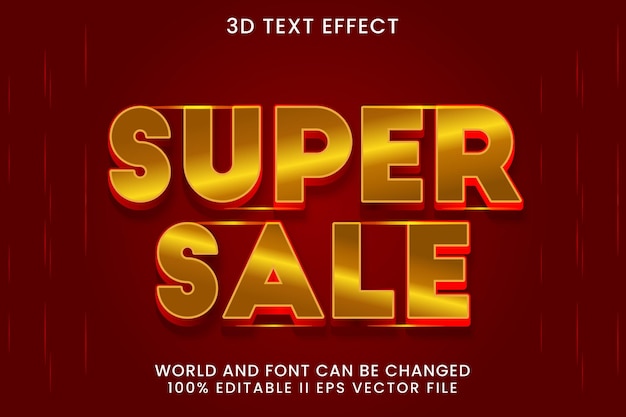 Effet De Style De Texte Vectoriel 3d Super Sale