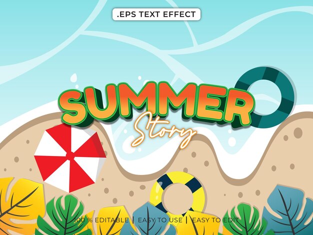 Effet tect 3D Summer Story sur la plage