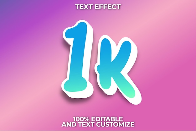 Vecteur effet de texte 1k modifiable