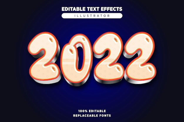 Vecteur effet de texte 2022 modifiable