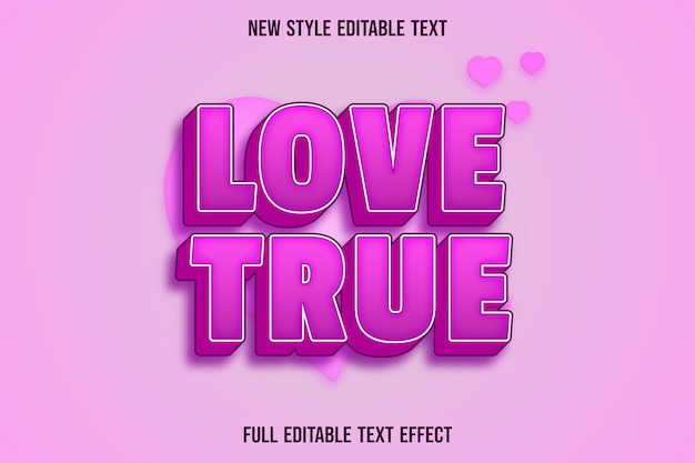 Effet de texte 3d amour vrai