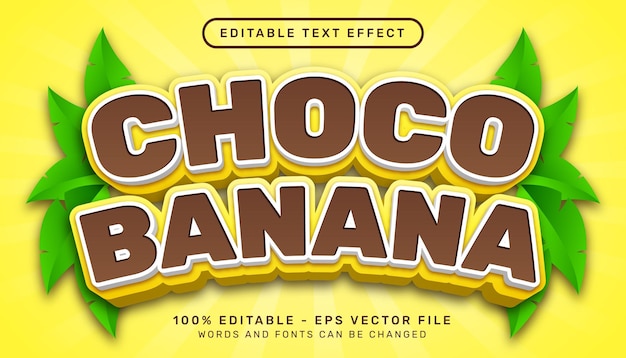 effet de texte 3d banane choco et effet de texte modifiable