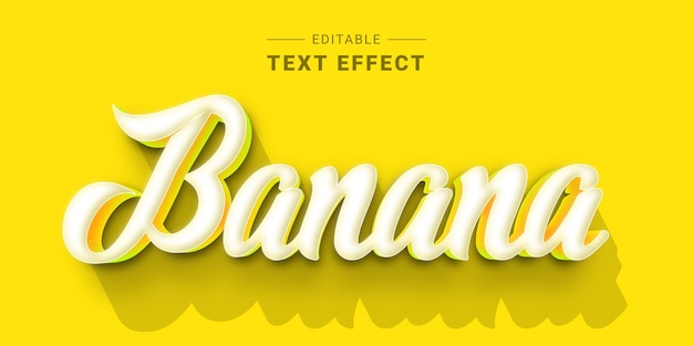 Effet De Texte 3d Banane Modifiable