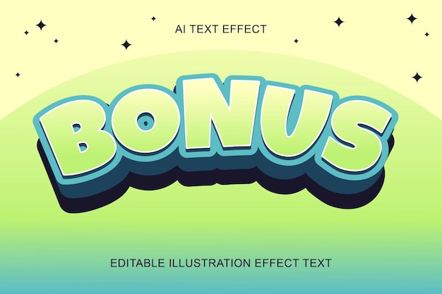 Vecteur effet de texte 3d bonus