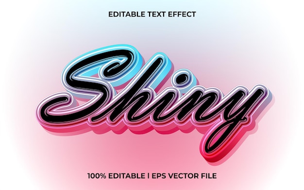Effet de texte 3D brillant et modèle de texte modifiable Utilisation du style 3D pour les titres d'affaires