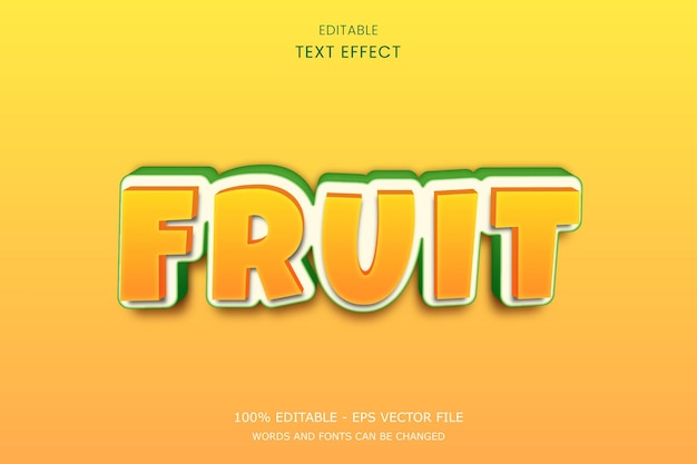 Effet De Texte 3d Coloré De Fruits