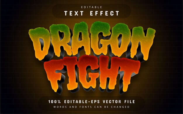 Effet De Texte 3d De Combat De Dragon Avec Dégradé