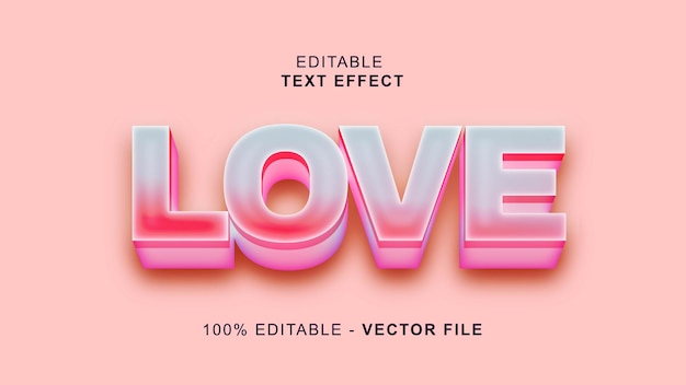 Effet De Texte 3d Dégradé Magenta D'amour