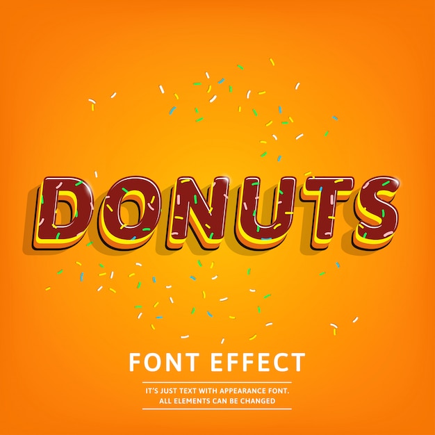 Effet De Texte 3d Donuts Avec Garniture