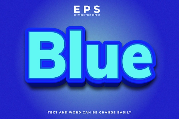 Effet de texte 3D doux avec un thème de glace bleue