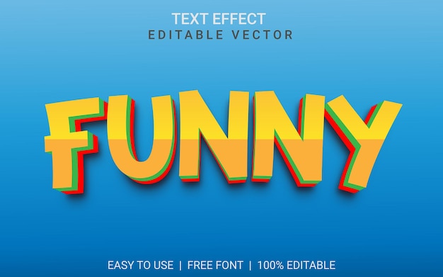 Vecteur effet de texte 3d drôle