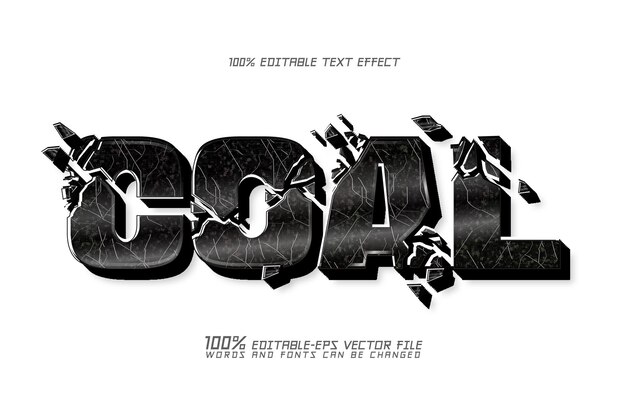 Effet de texte en 3D du charbon fissuré