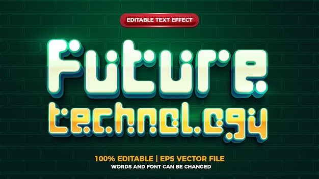 Effet De Texte 3d Editbale De La Technologie Future
