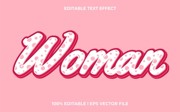 Effet De Texte 3d Femme Et Texte Modifiable, Utilisation De Style 3d Modèle Rose Pour Le Titre D'entreprise