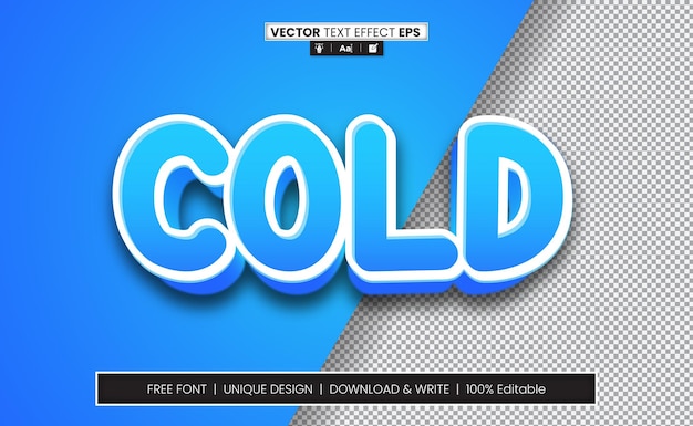 Effet de texte 3D froid entièrement modifiable