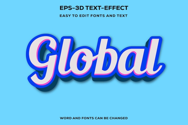 Effet de texte 3D global