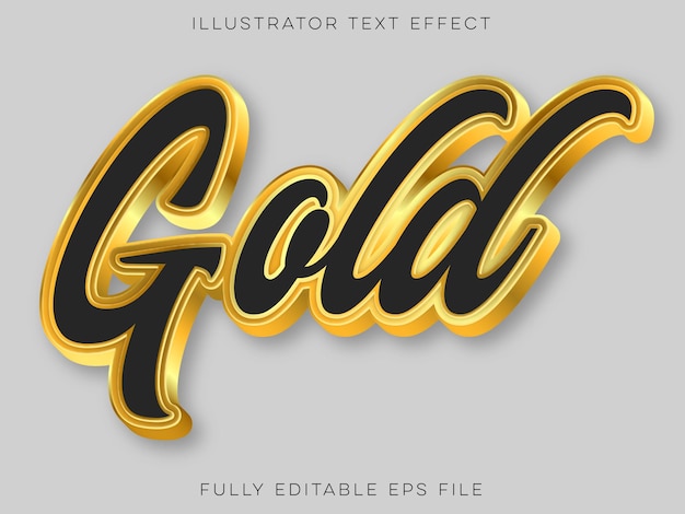 Vecteur effet de texte 3d gold