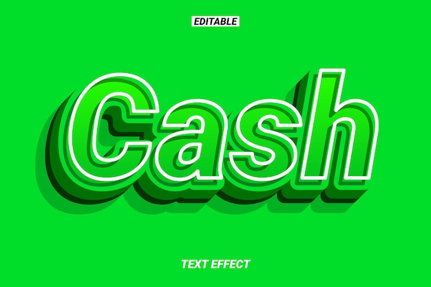 Effet De Texte 3d Green Cash