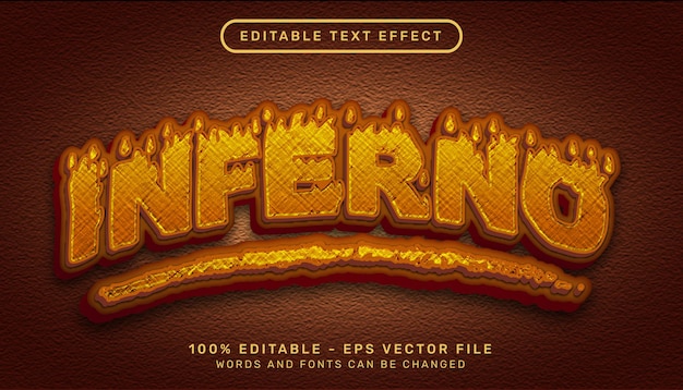 Effet De Texte 3d Inferno Avec Texture De Feu