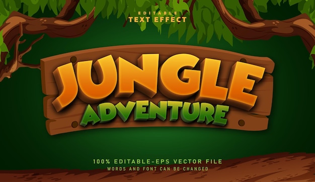 Effet De Texte 3d Jungle Adventure Effet De Texte Modifiable