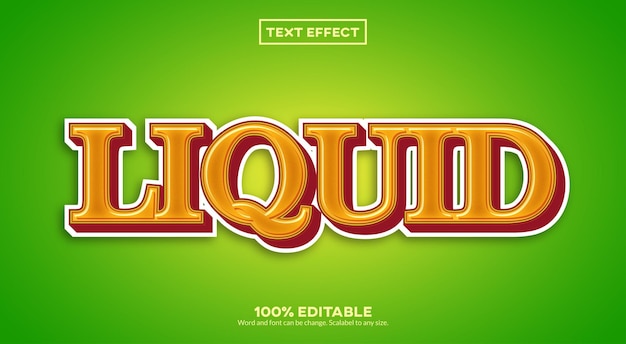 Vecteur effet de texte 3d liquide