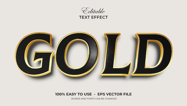 Effet de texte 3D de luxe doré