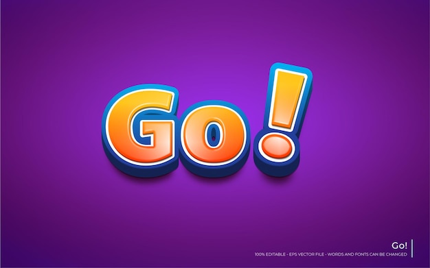 Effet de texte 3D modifiable Illustrations de style Go