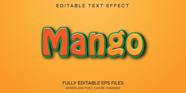 Effet De Texte 3d Modifiable à La Mangue