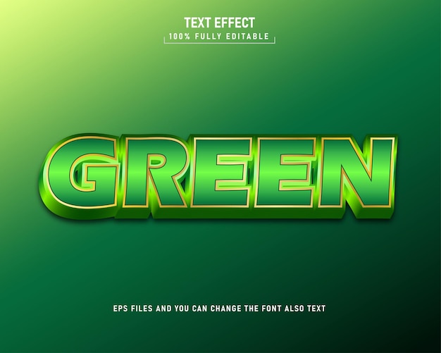 Effet de texte 3D modifiable de la nature verte