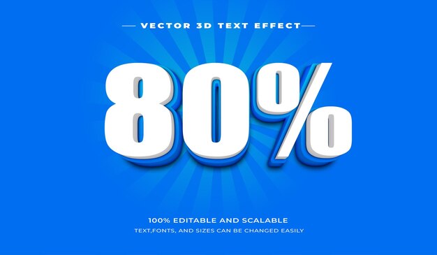Effet de texte 3D modifiable numéro 80 illustration de style