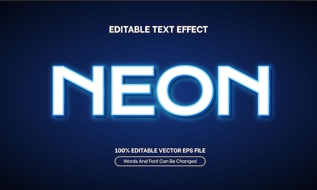 Effet De Texte 3d Néon Effet De Texte Modifiable En Arrière-plan