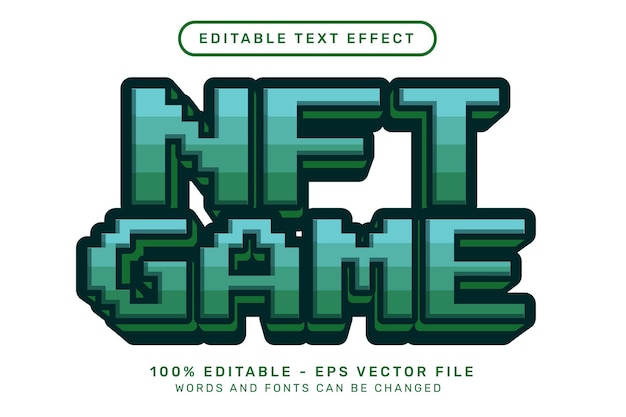 Effet de texte 3d NFT pixel teks et effet de texte modifiable
