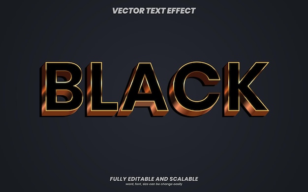 Effet de texte 3d noir avec fond noir