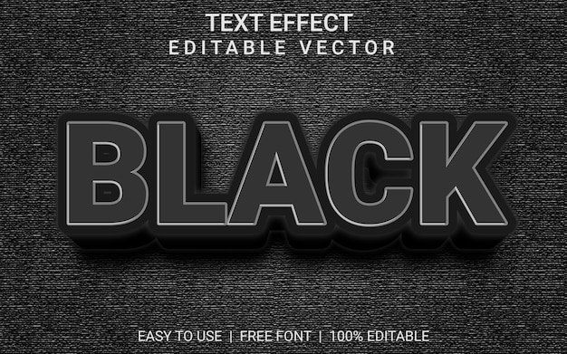 Effet De Texte 3d Noir