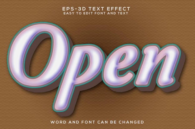 Effet de texte 3D ouvert