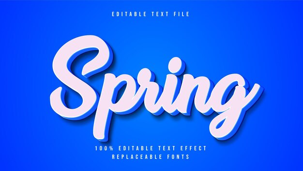 Effet de texte 3d de printemps