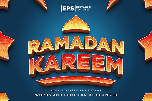 Effet de texte 3D Ramadan Kareem