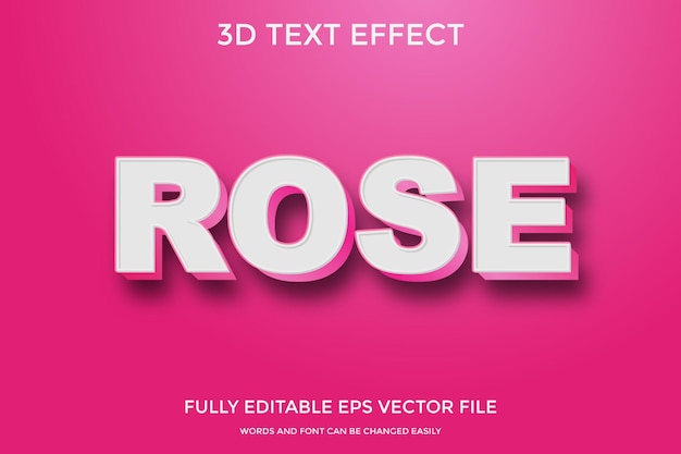 Effet De Texte 3d Rose Rose