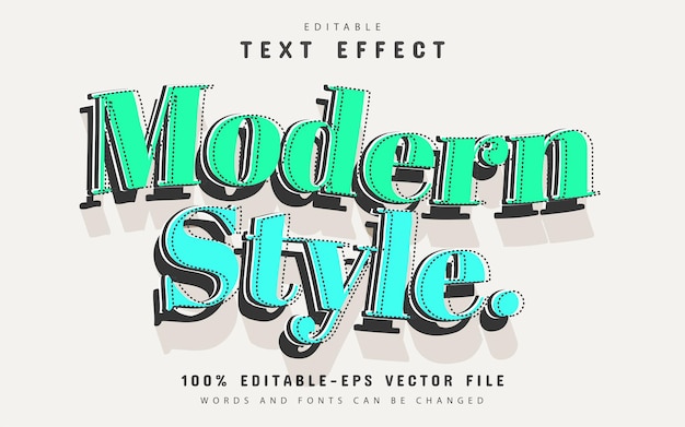 Effet de texte 3d de style moderne modifiable