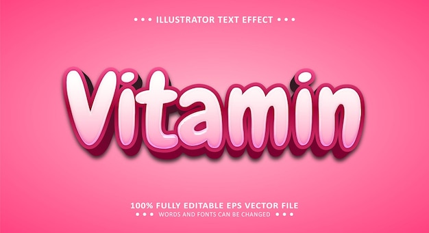 Effet De Texte 3d Style De Vitamine Rose Modifiable